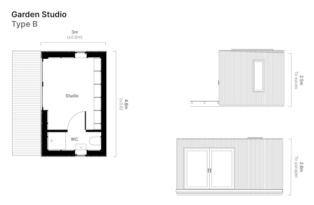 WikiHouse Garden Studio plan - Type B